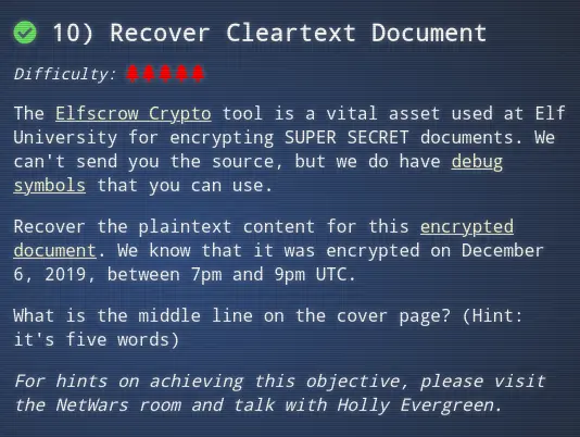 A screenshot of the challenge description.